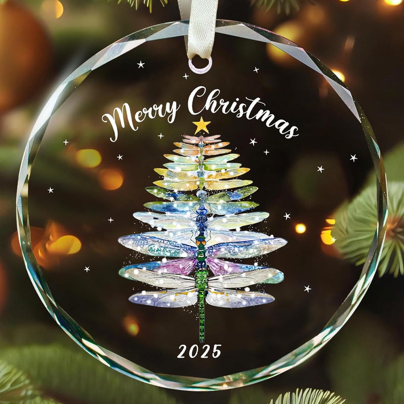 TEEBIM Dragonfly Ornament - Dragonfly Gifts for Women, Lovers - Dragonflies Christmas Ornament 2025 - Glass Dragonflies Ornaments for Christmas Tree - Image 1